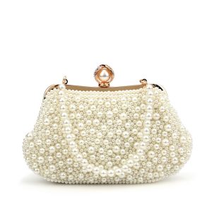 European and American style handmade pearl evening bag, ballroom handbag, light luxury and exquisite women's clutch bag, cheongsam dress, wedding bag