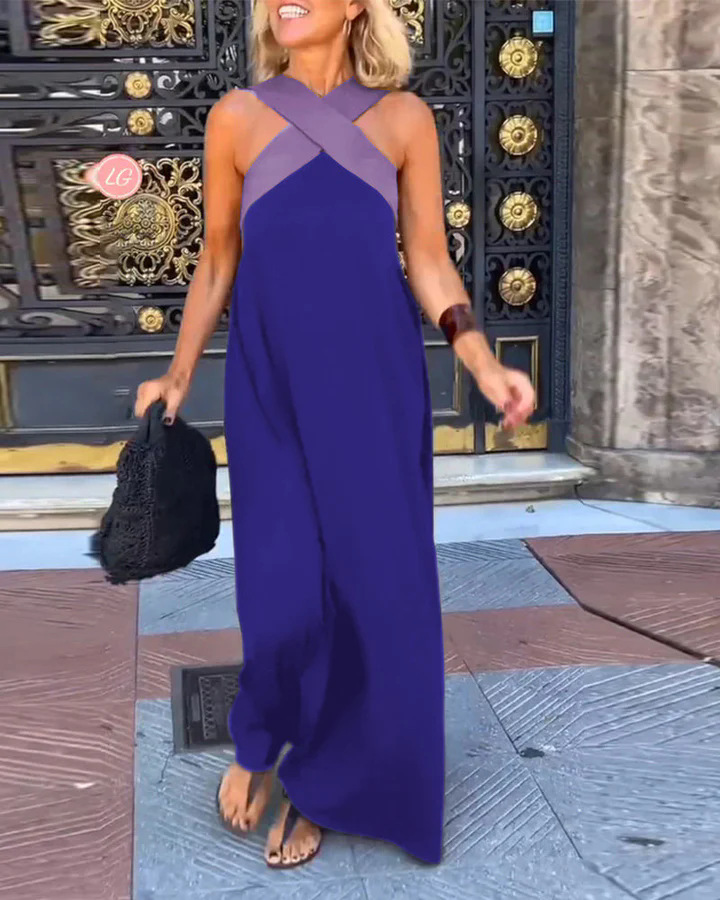 2025 summer new cross-border women's clothing Amazon AliExpress foreign trade long skirt cross sexy back dress - Image 15