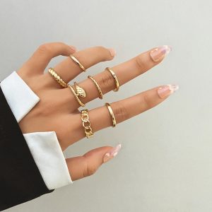 Women's Geometric Ring Set