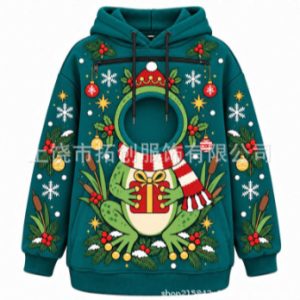 2026 Amazon Men's and Women's Fashion Long-Sleeved Pet Cat and Dog Pocket Christmas Sweatshirt Loose Casual Warm Sweatshirt