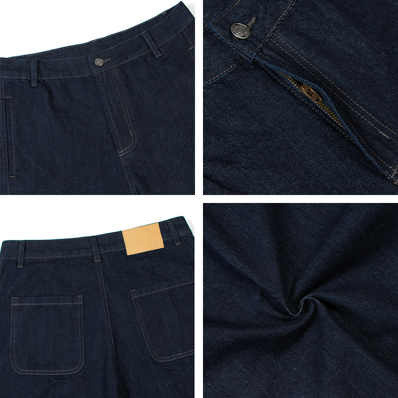 American retro raw denim scimitar jeans loose drape wide-leg pants sickle pants men's summer long pants - Image 4