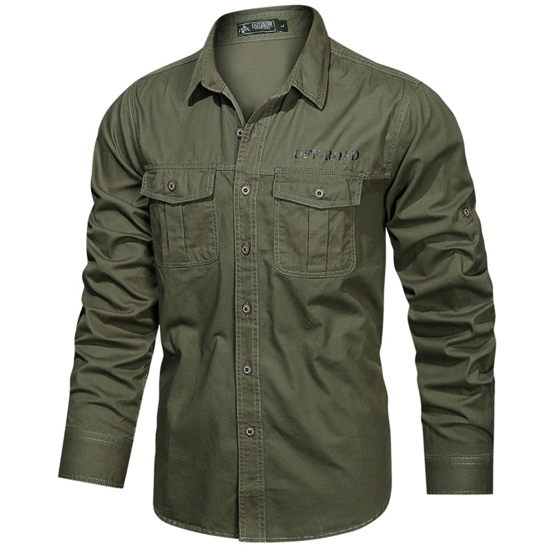 2024 Spring and Autumn New Shirt Men's Long Sleeve Cotton Casual Solid Color Shirt Middle-aged and Young Worker Slim Jacket - Image 33