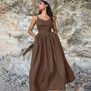Women's Cotton-Linen Camisole Dress