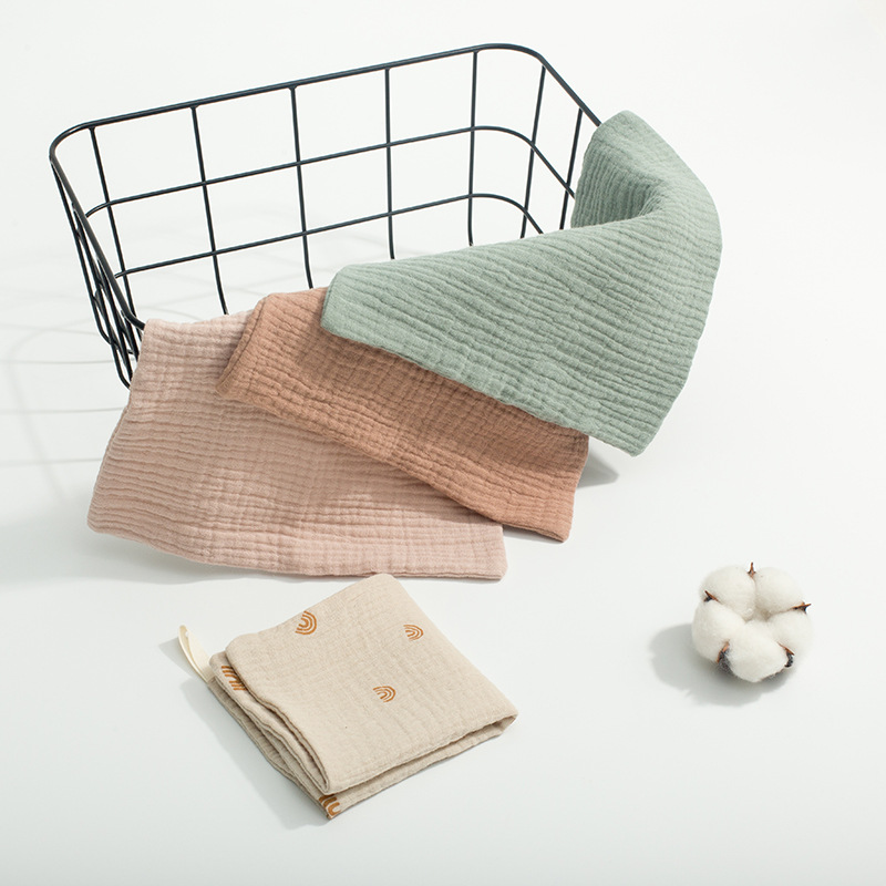 New baby gauze cotton four-layer small square towel bib face towel baby feeding towel handkerchief