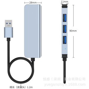 Cross-border hot-selling manufacturers spot Type-C hub3.0 one drag four computer hub usb splitter