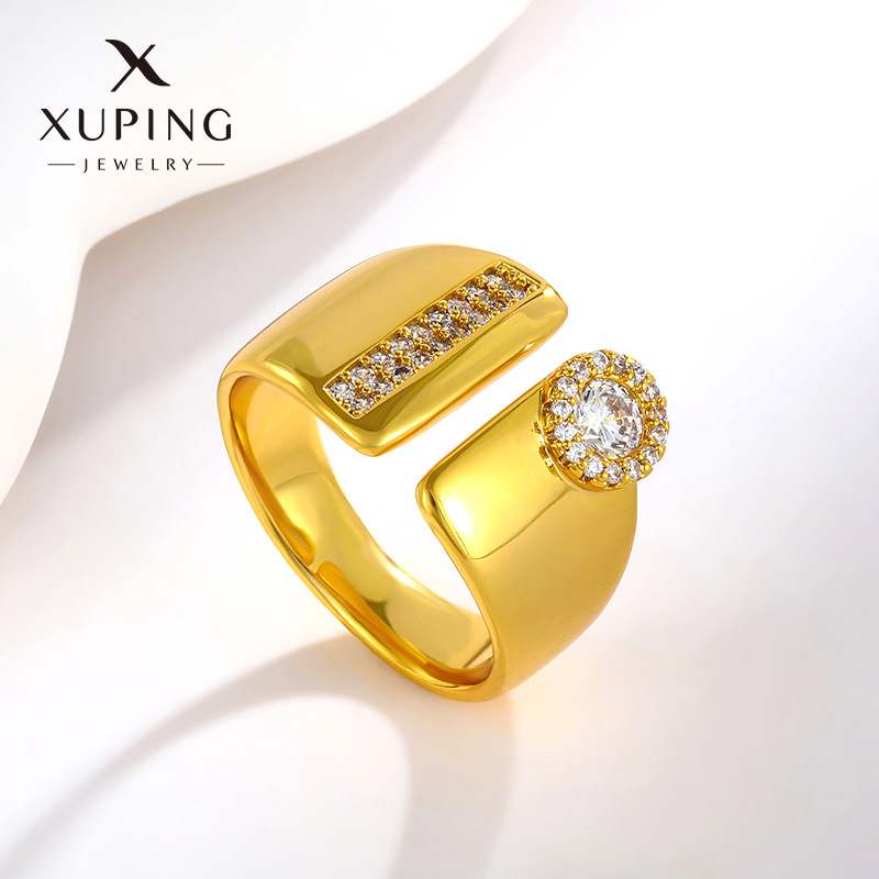 Xuping Jewelry: Luxury Geometric Rings, Niche Designs, Fashionable Rings, European and American Style, Cross-border Minimalist Elegant Jewelry Wholesale