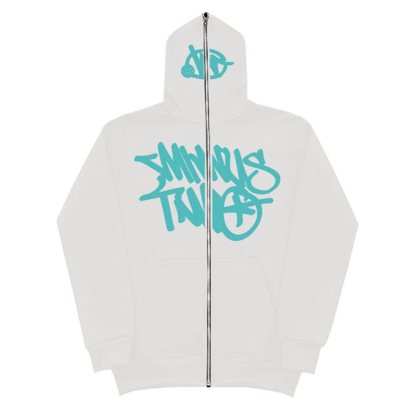 Y2K Unisex Fleece Hooded Sweatshirt Full Zip Plus Size Streetwear Stussy Tour Jacket - Image 21