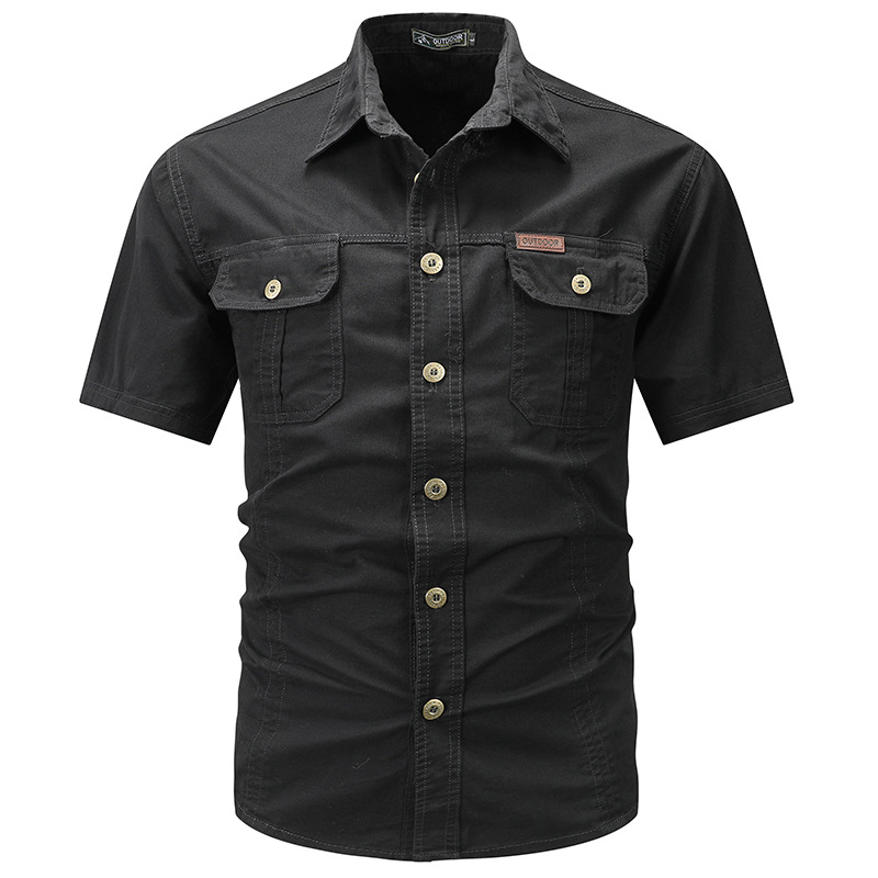 2024 Spring and Autumn New Shirt Men's Long Sleeve Cotton Casual Solid Color Shirt Middle-aged and Young Worker Slim Jacket - Image 19