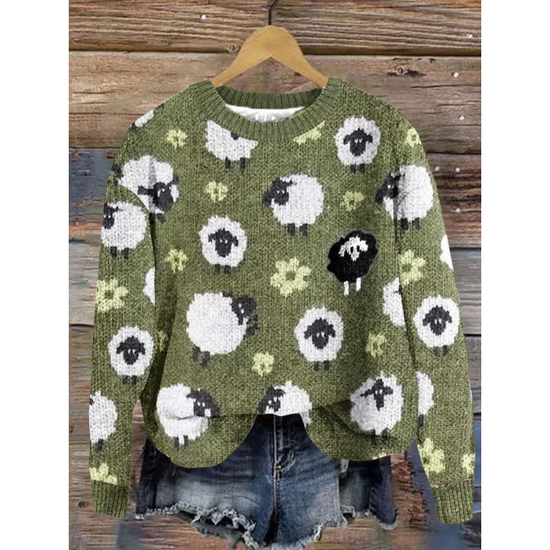 2026 Spring/Autumn New European and American Style Women's 3D Digital Print Casual Fashion Round Neck Faux Sweater/Sweatshirt - Image 17