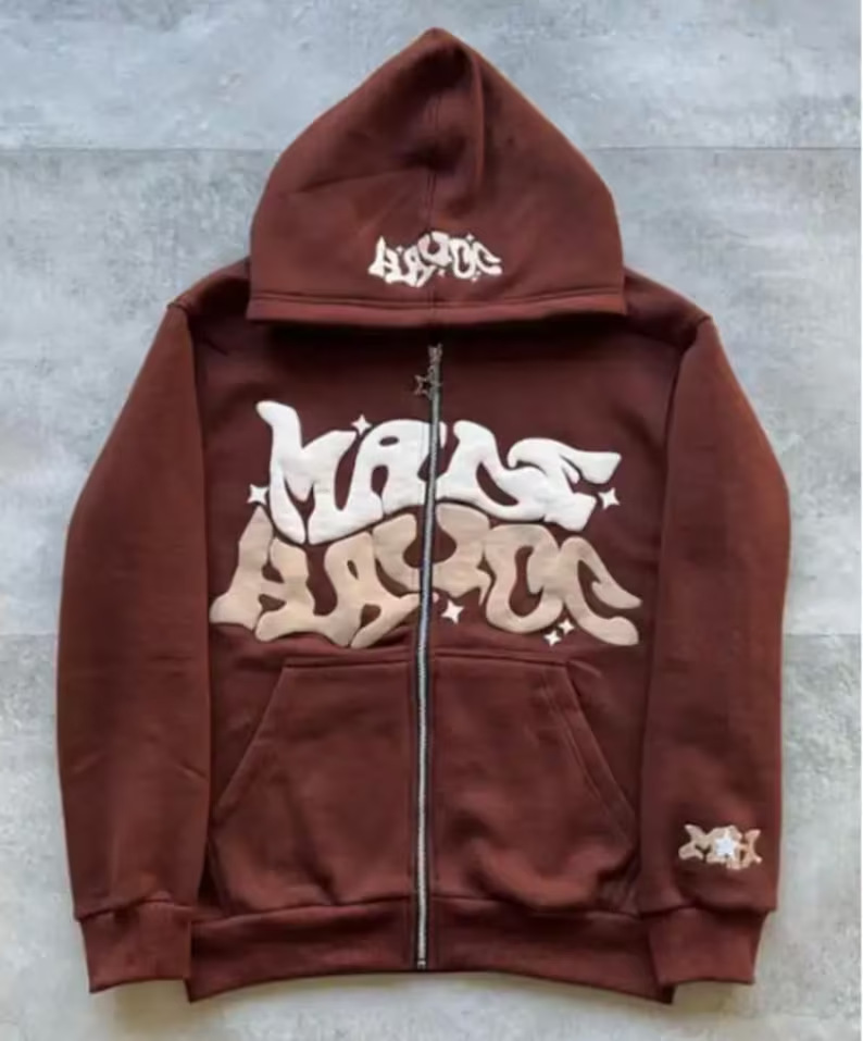 2023 European and American street trend Y2K gothic punk hip-hop fashion zipper hoodie - Image 3