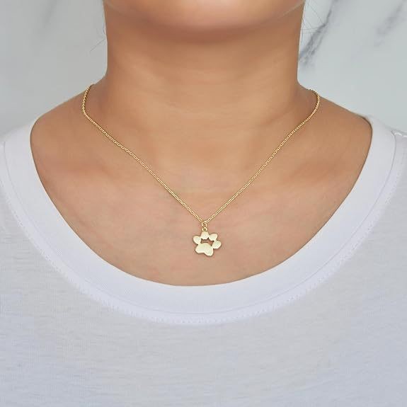 Cross-border best-selling titanium steel creative pet cat paw and dog paw pendant necklace, women's personalized and simple clavicle chain jewelry - Image 4