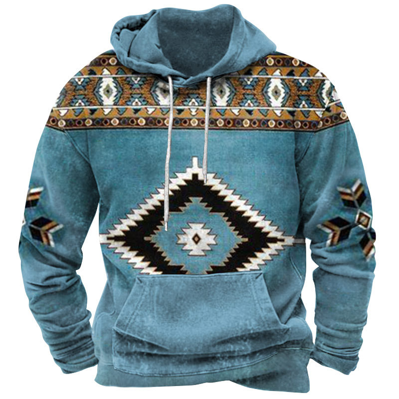 2023 new autumn European and American style sweatshirt retro 3D digital printing men's street trend hoodie top - Image 3