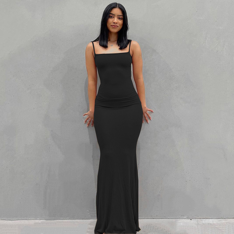 2023 European and American Kardashian skims replacement human peach pure desire slim peach hip suspender long fishtail skirt
