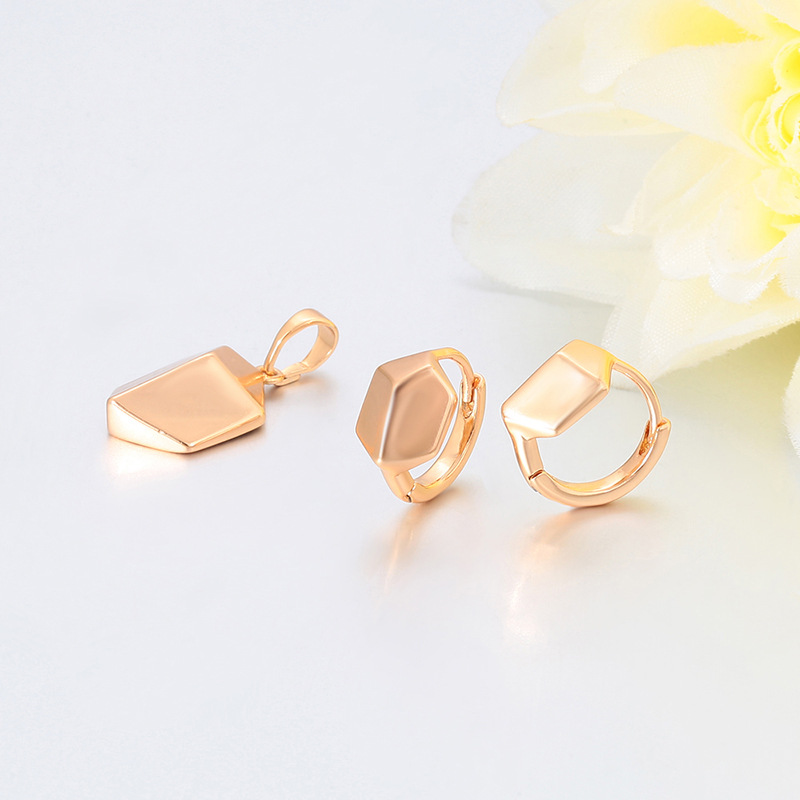 Xuping European and American cross-border minimalist earring pendant two-piece set copper alloy geometric stud jewelry wholesale set for women - Image 2