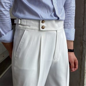 2024 new homemade men's Naples British drape high waist straight pants autumn casual pants trendy trousers