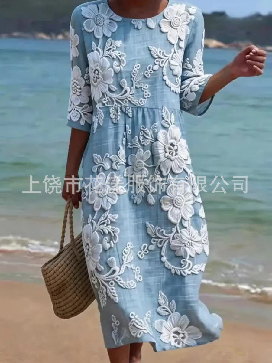Women's Printed Long-Sleeve Dress - Image 12