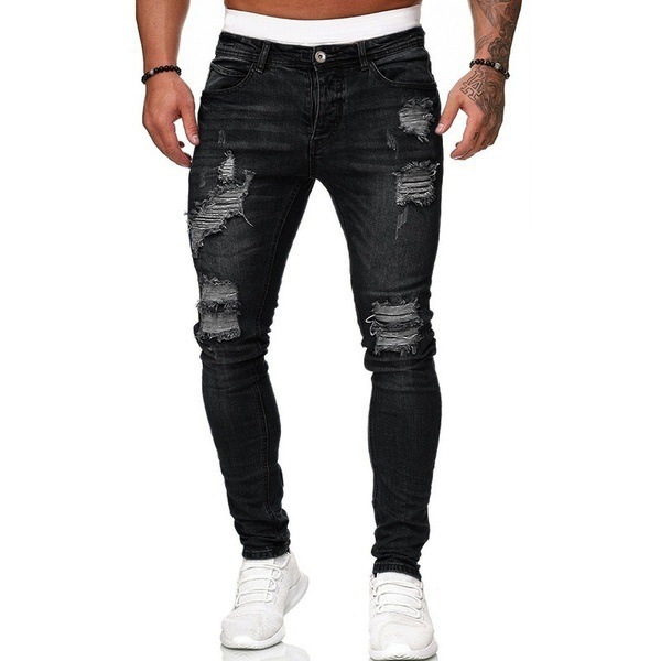 New cross-border European and American foreign trade men's jeans, casual slim fit, skinny, ripped, versatile style - Image 5