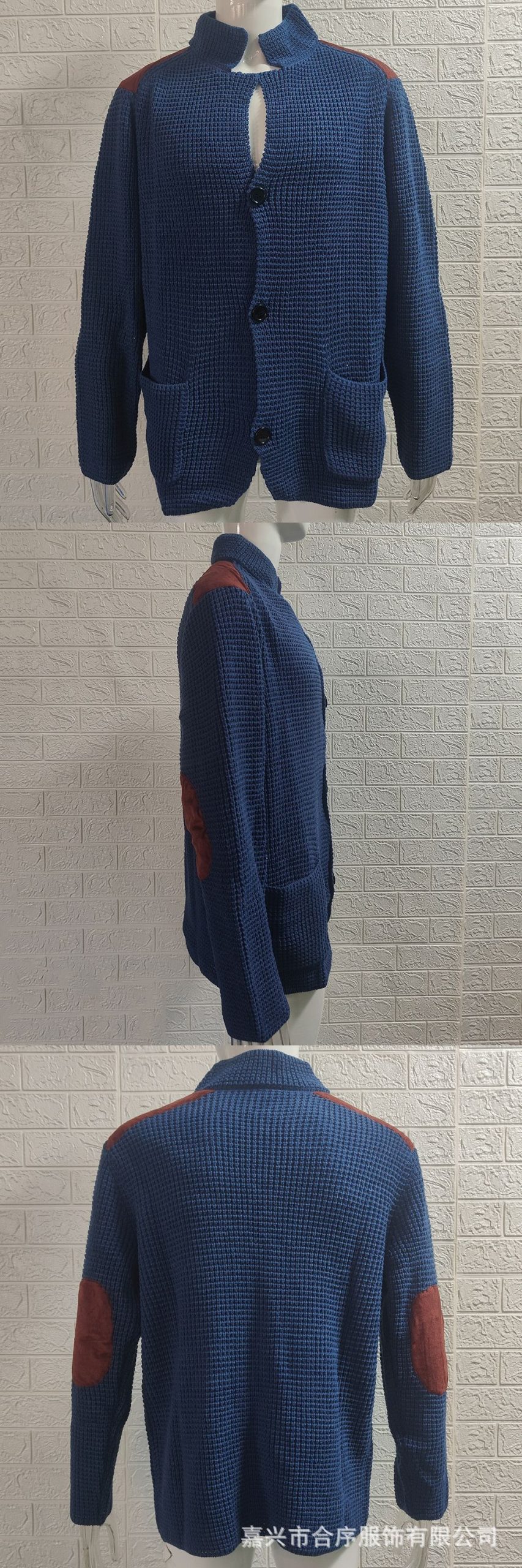 2025 Autumn/Winter New Slim Fit Cardigan with Lapel Collar, Long Sleeve, Knitted Outerwear, Cross-border European and American Plus Size Men's Sweater - Image 15