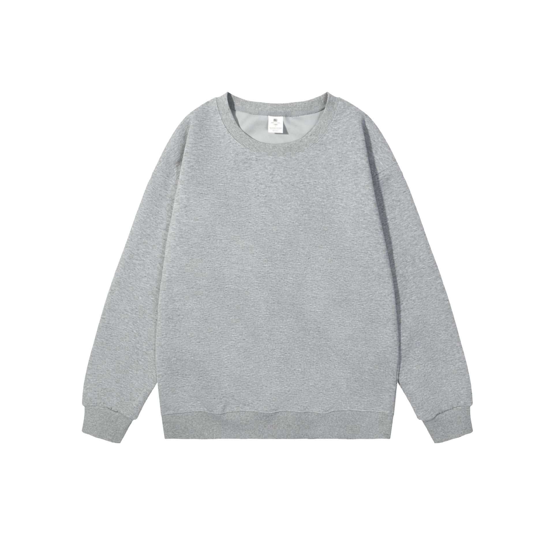 Cross-border European and American heavy loose solid color men's round neck blended cotton double-sided sweater women's Korean version of casual long sleeve couple - Image 15