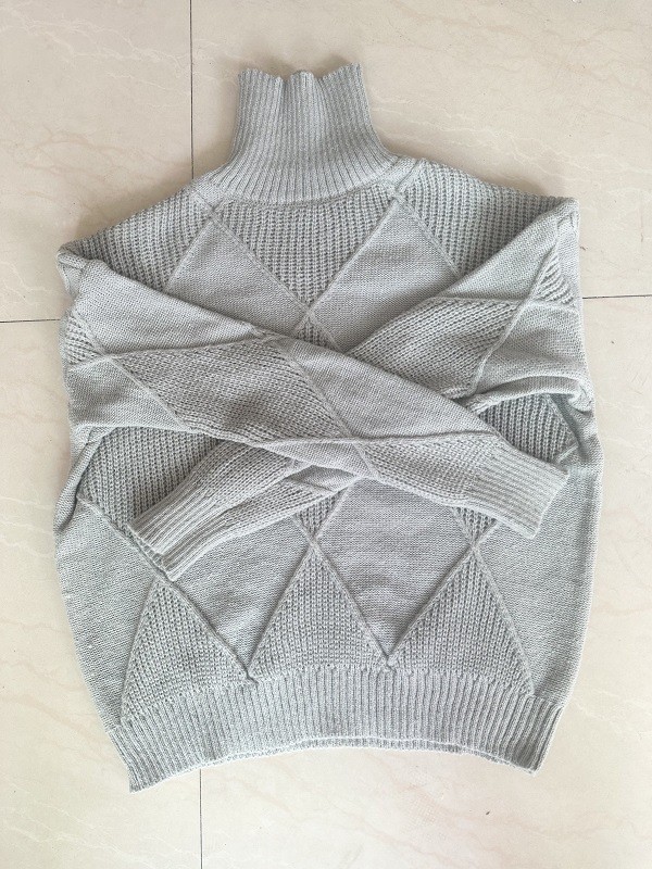 Turtleneck sweater for women 2024 new autumn and winter stitching thickened loose outer wear sweater knitted sweater inner wear bottoming shirt - Image 9