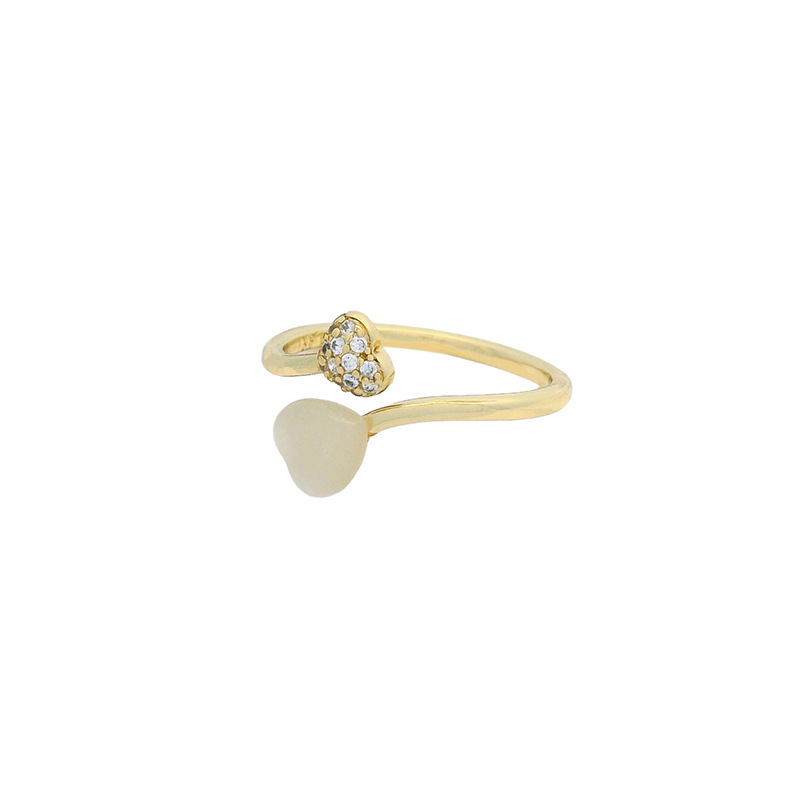 Xuping's new fashionable zircon heart ring, featuring a minimalist and understated design with an adjustable opening, perfect for women. - Image 3