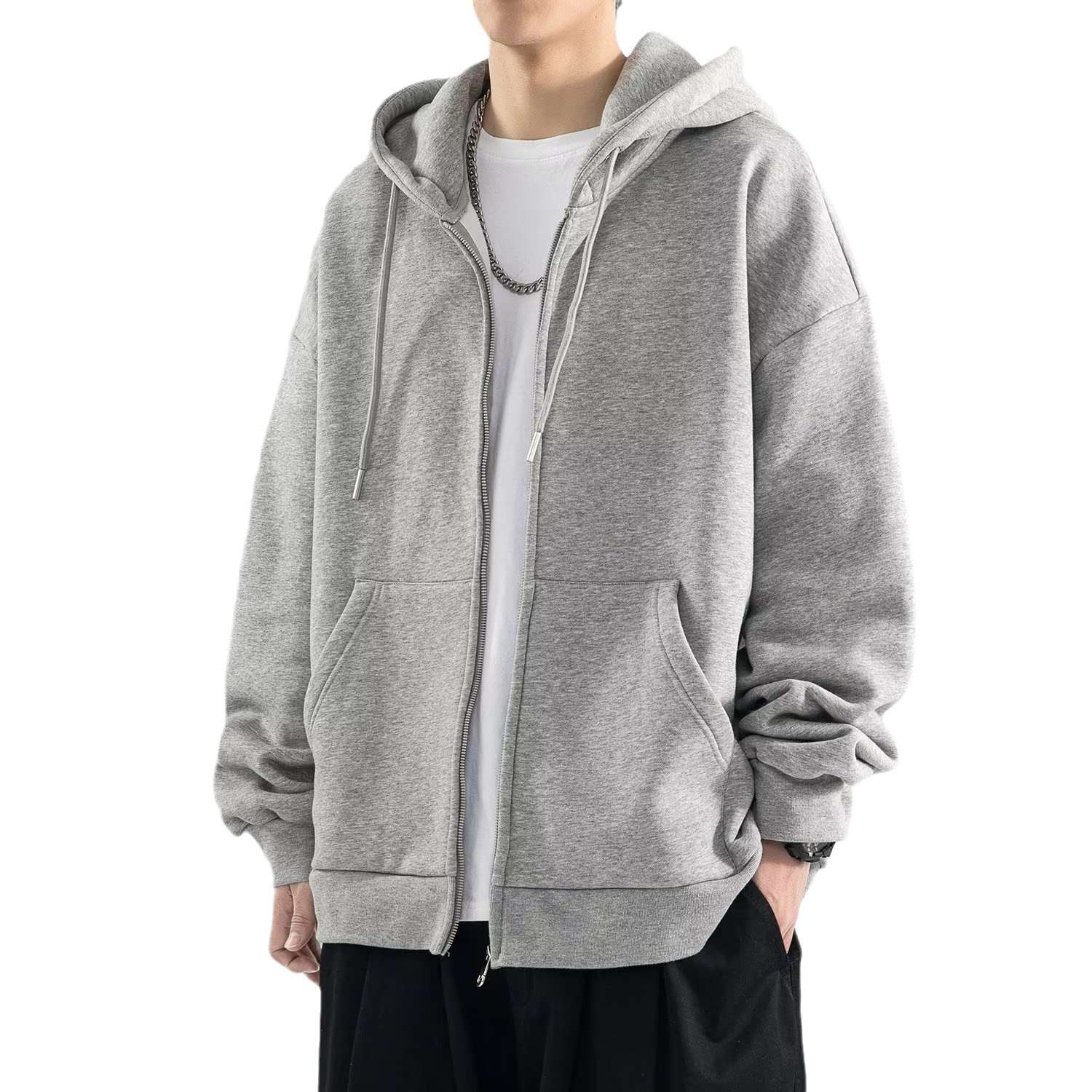 Heavy cardigan sweatshirt men's spring and autumn American fashion brand autumn jacket boys' clothes couple's top hooded jacket - Image 12
