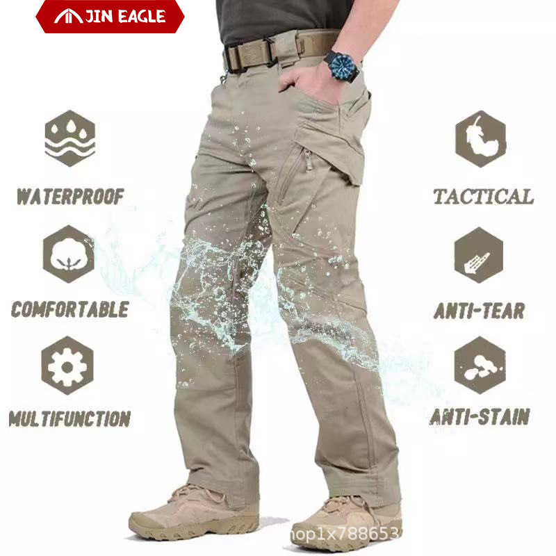 Outdoor multi-pocket travel wholesale wear-resistant assault pants X9 loose waterproof fishing mountaineering men's overalls trousers - Image 7