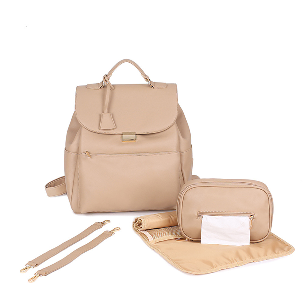 Factory direct supply of new style mommy bag backpack with lock European and American fashion mother and baby bag direct supply wholesale mother and baby mummy backpack
