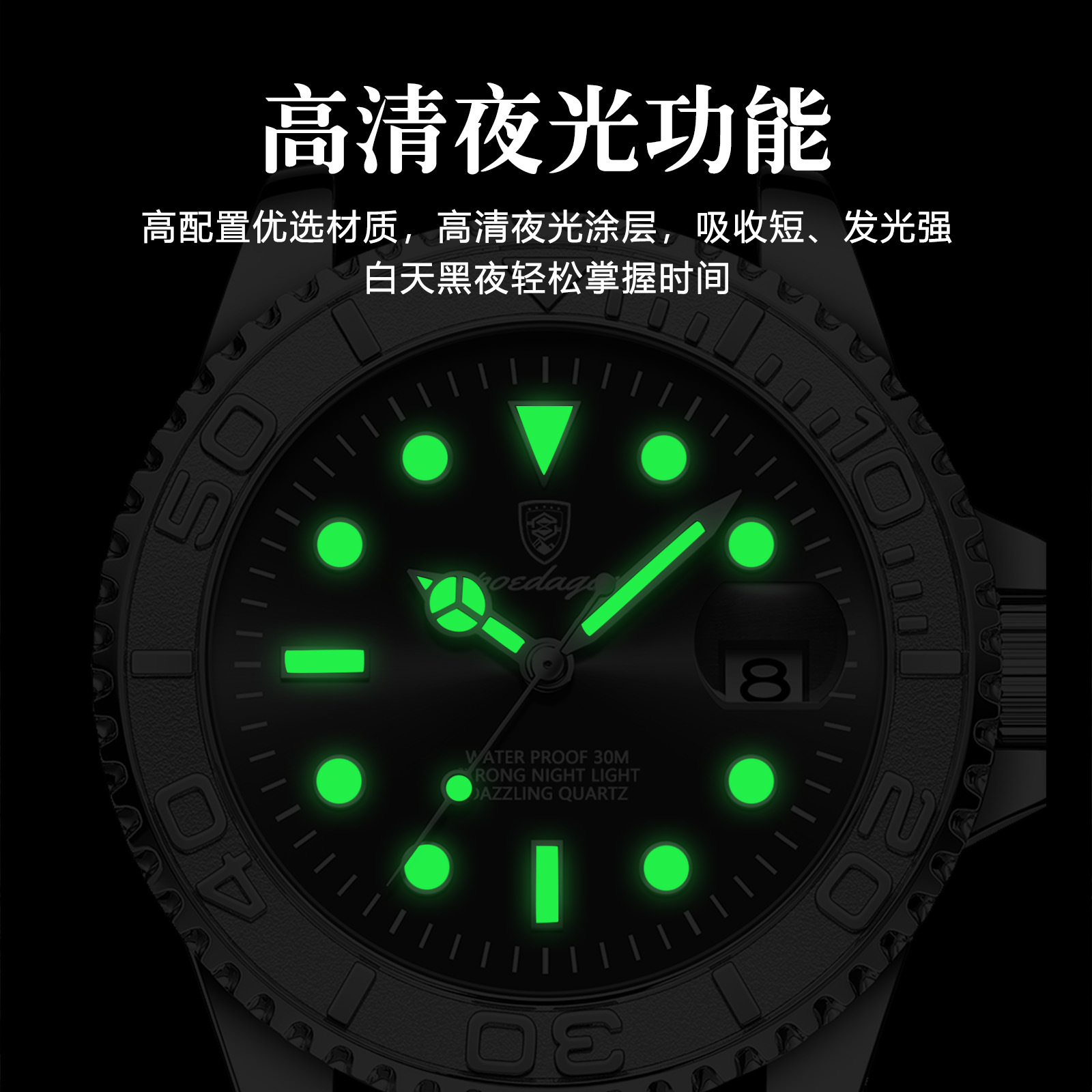 Swiss brand men's watch, waterproof, luminous, stylish new quartz wristwatch, live stream, export hot-selling item, dropshipping available. - Image 4