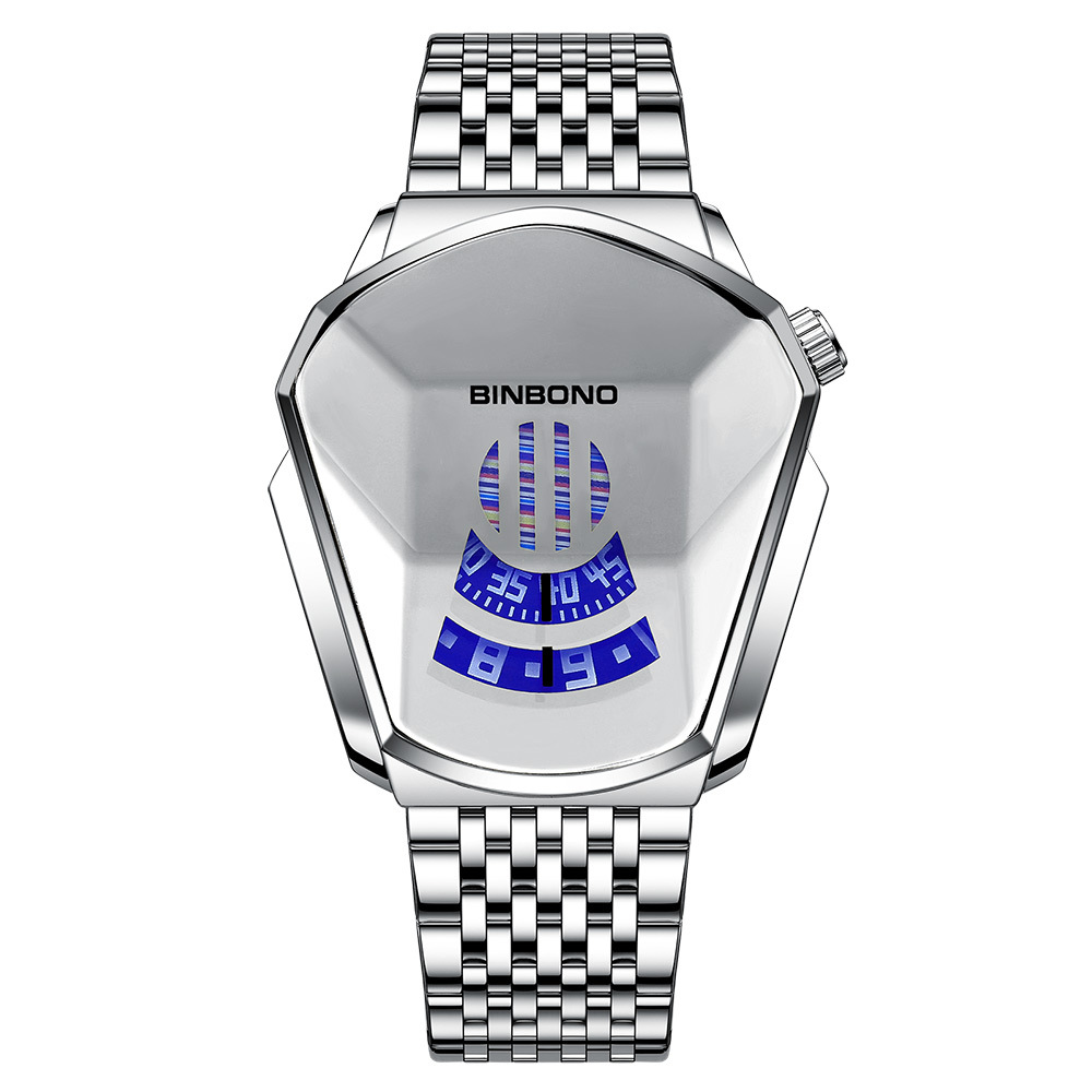 Cross-border shrimp skin men's watch trend shopee watch style locomotive concept watch men's live black technology watch - Image 16