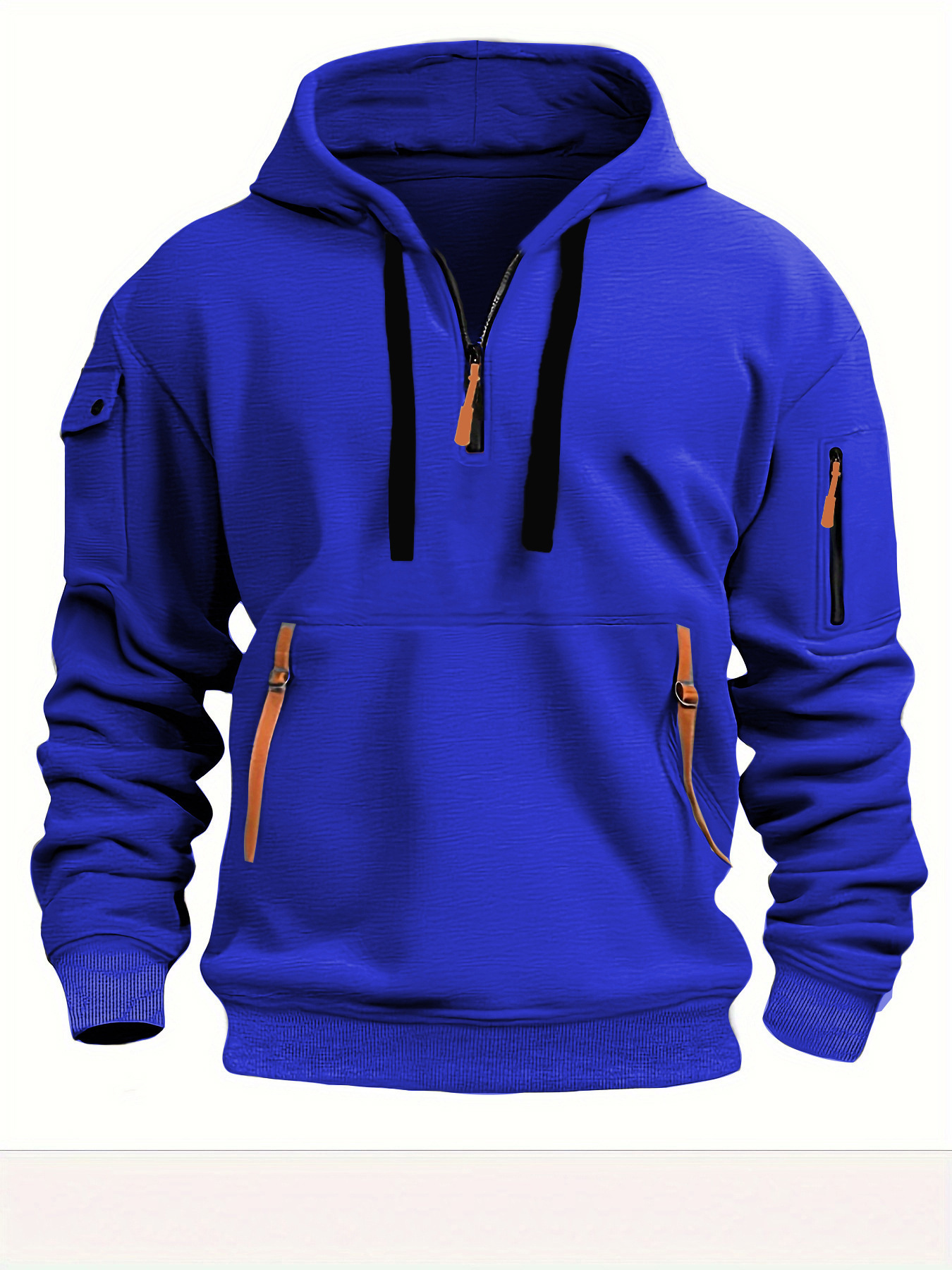 2024 new cross-border autumn and winter men's sweatshirt hooded zipper multi-pocket pullover men's sports casual jacket - Image 10