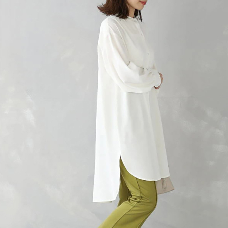 Japan Rakuten new products women's long-sleeved shirts women's loose mid-length shirt dress Amazon foreign trade - Image 2