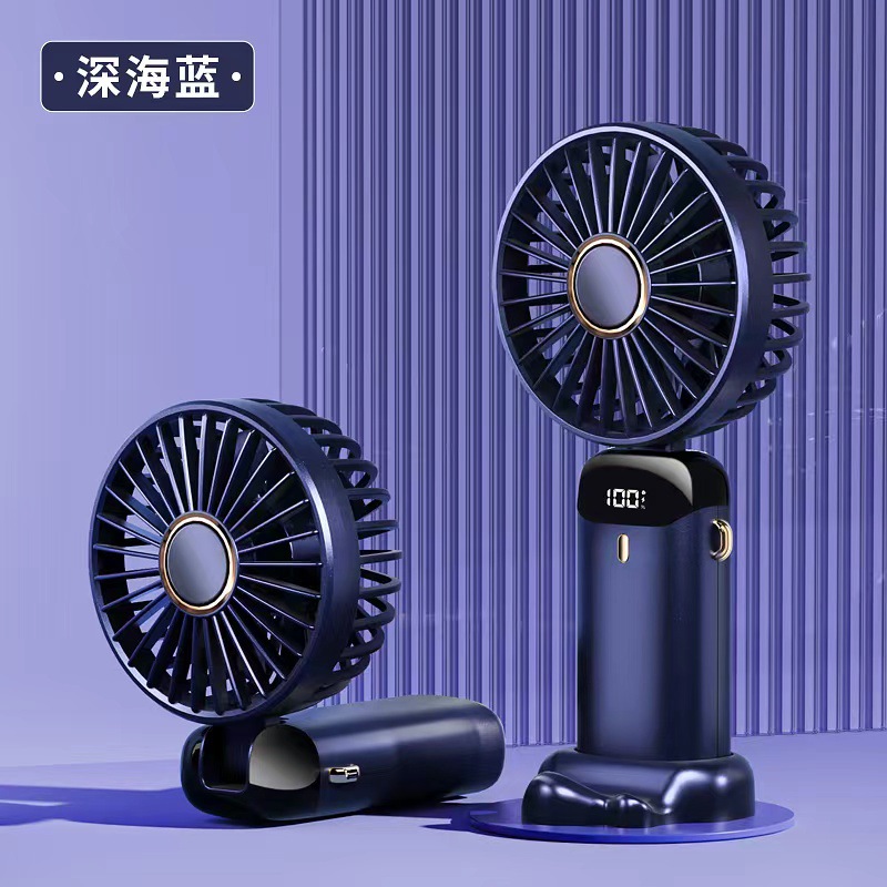 New USB handheld fan mini portable desktop charging small fan folding digital display aromatherapy small electric fan - Image 6