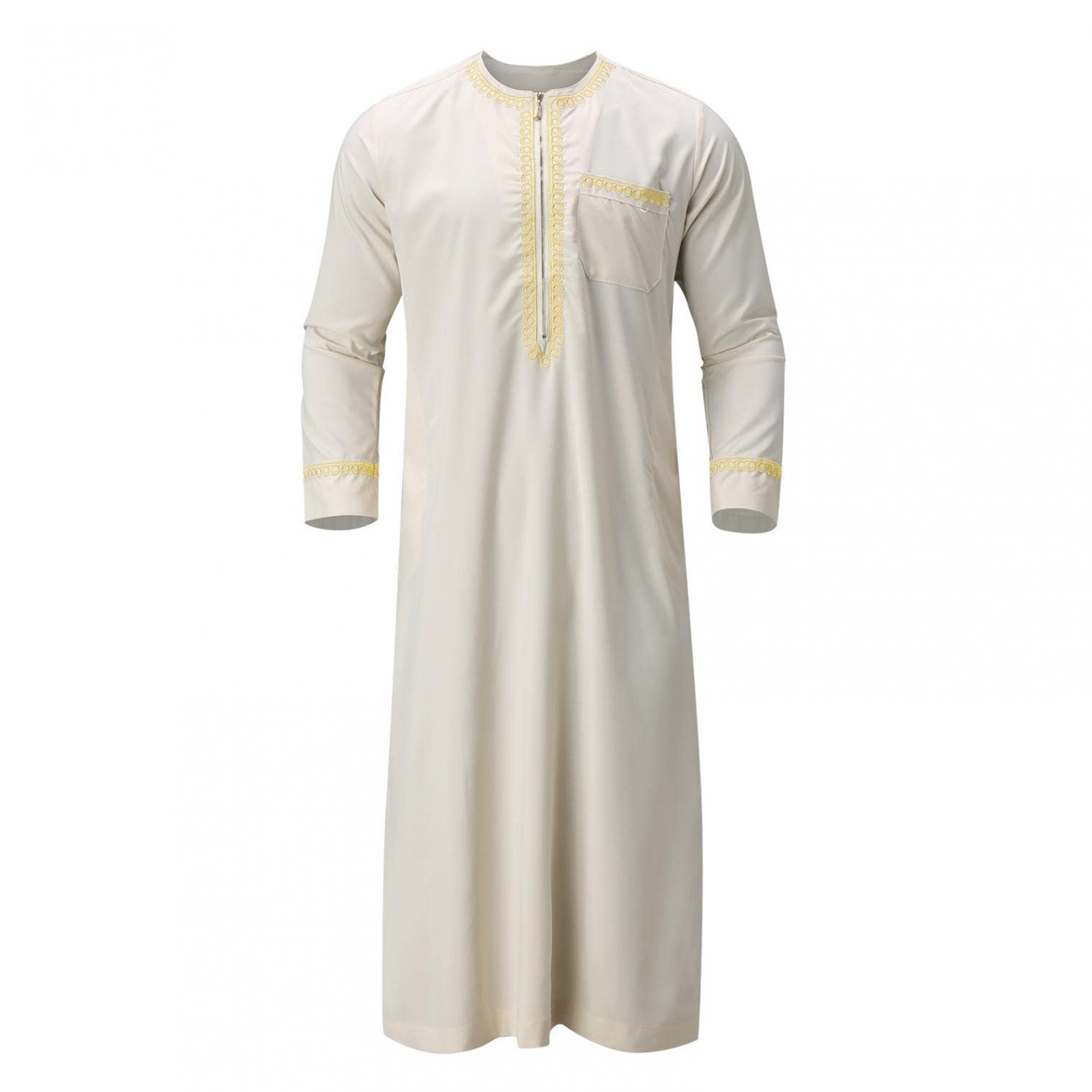 2023 new Muslim Middle East Arab robe men's round neck hot selling clothing - Image 4