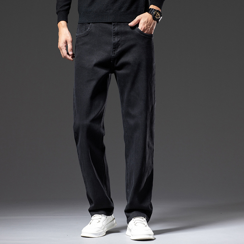 2023 Spring Straight Jeans Men's Mid-Rise Quality Comfortable Pants Men's Elastic Loose All-match Pants Men - Image 3