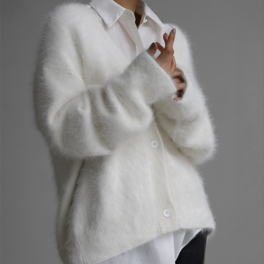 2026 Cross-Border Hot Selling Spring and Autumn Faux Mink Cardigan Women's Loose-fitting Sweater Coat Soft Long-Sleeved Knitwear - Image 14