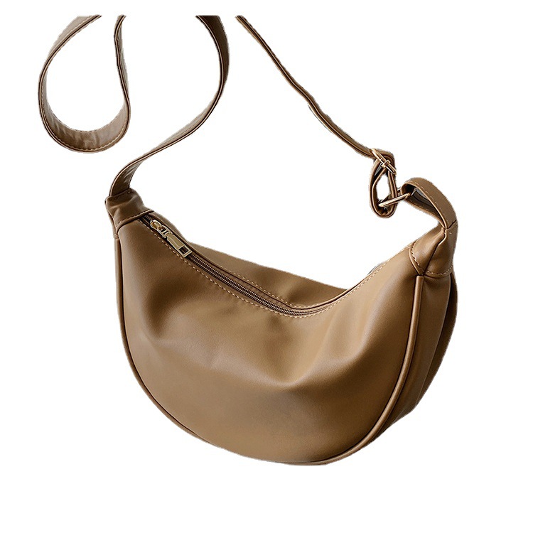 Hong Kong Style Retro Dumpling Bag Underarm Bag 2023 New Lightweight Casual Solid Color Single Shoulder Messenger Bag Women's Bag Wholesale