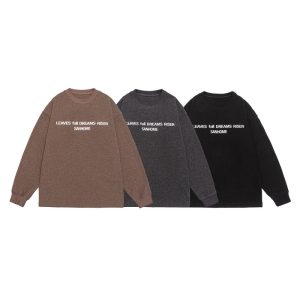 Wusu Men's Wear Japanese Fashion Brand 2025 Autumn New Letter Print Loose Large Size Round Neck Sweatshirt for Men Couples