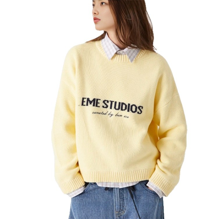 New cross-border autumn and winter European and American style jacquard sweater for women, loose and versatile knitwear, trendy base layer top - Image 6