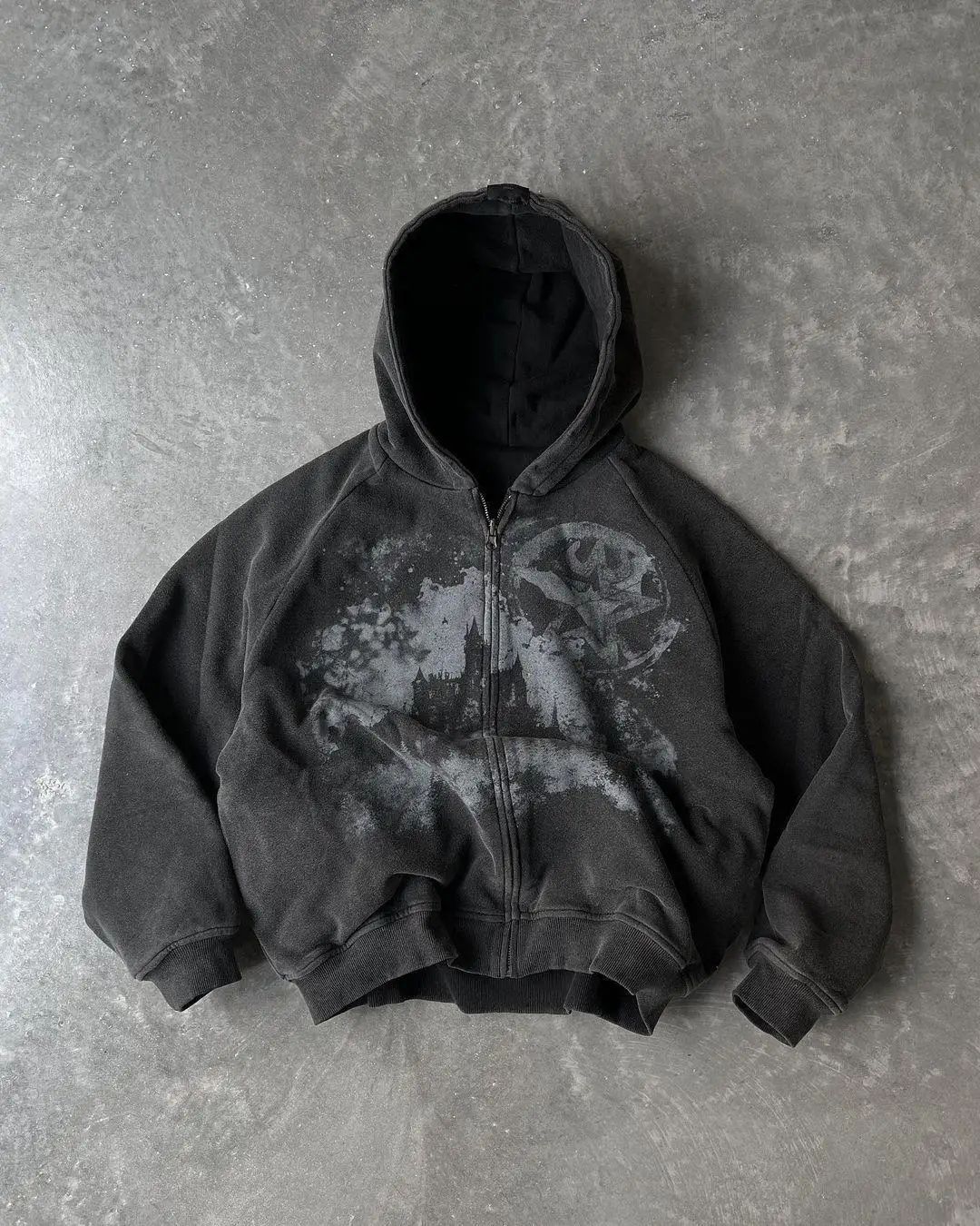 Y2K skeleton zip-up hoodie, 90s retro graphic print zip-up top, sweatshirt, sweatshirt, men's and women's. - Image 21