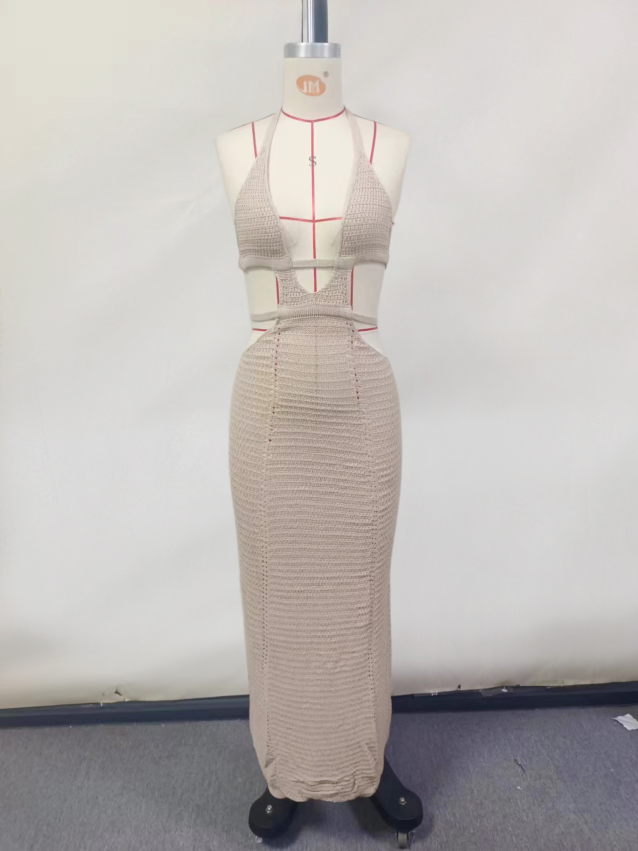 2023 European and American ins style hot selling new sexy street style pure desire halter neck wrap chest hollow lace dress female - Image 14