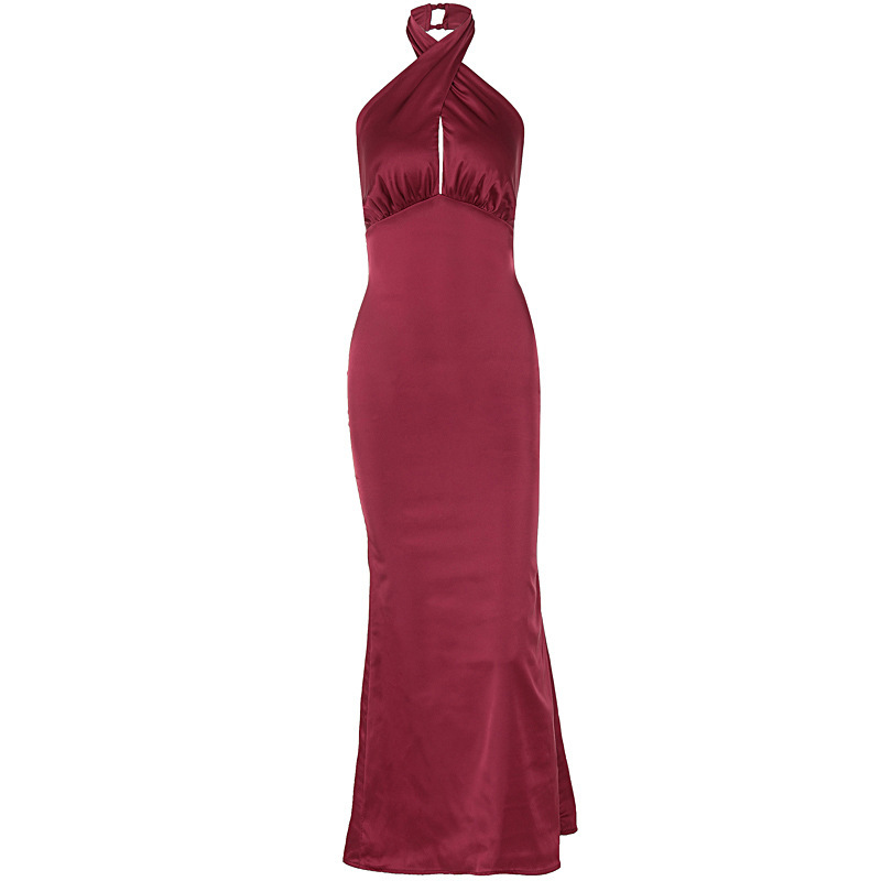 European and American dress 2025 summer new style fashion temperament backless strappy satin sleeveless slim dress skirt - Image 7