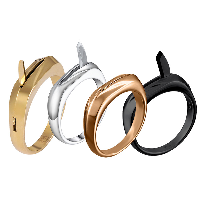 Self-defense titanium steel ring, Dreamkeeper S3 couple's concealed weapon, multi-functional ring knife, emergency anti-wolf weapon. - Image 2
