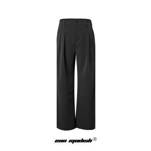 Eon Modish 2025 Spring New American Retro Simple Loose Design Casual Trousers
