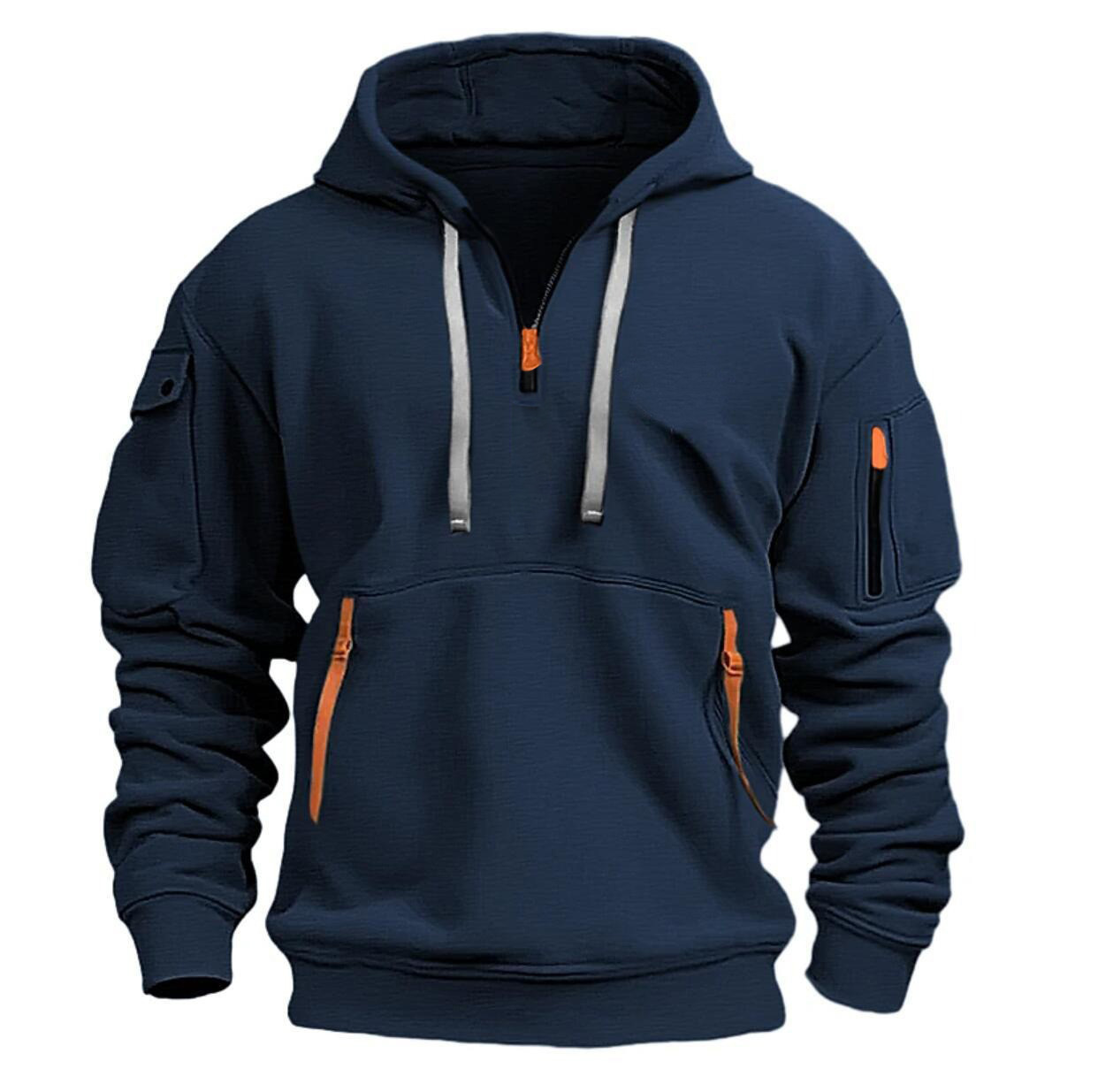 2024 Cross-border Spring and Autumn Men's Sweatshirt Hoodie Zipper Multi-pocket Pullover Men's Sports Casual Jacket - Image 11