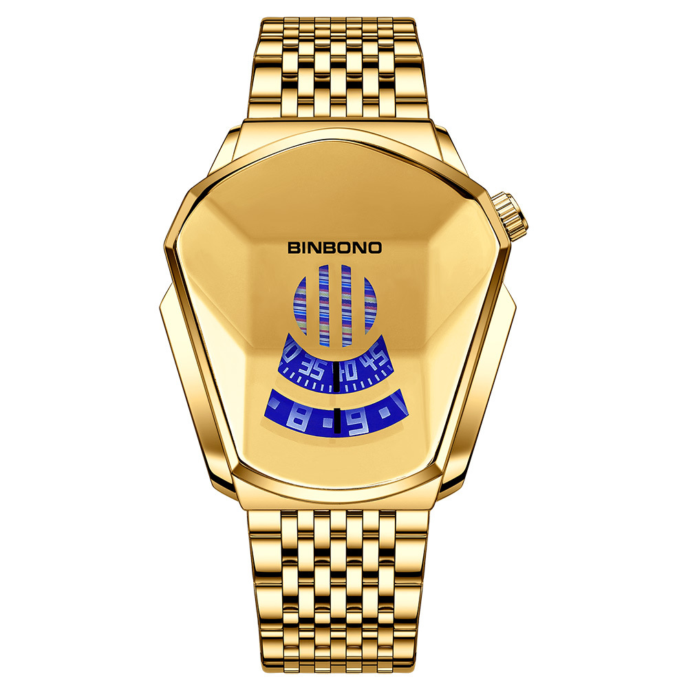 Cross-border shrimp skin men's watch trend shopee watch style locomotive concept watch men's live black technology watch - Image 2