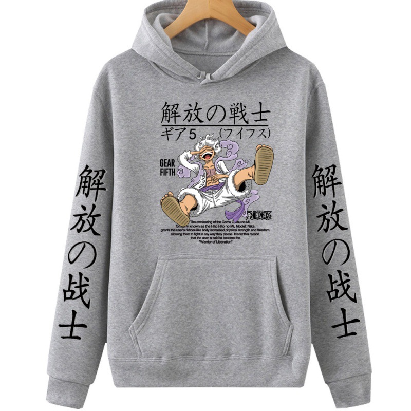 One Piece Fifth Gear Luffy peripheral printed sweatshirts for men and women spring and autumn tops long-sleeved hoodies anime - Image 3