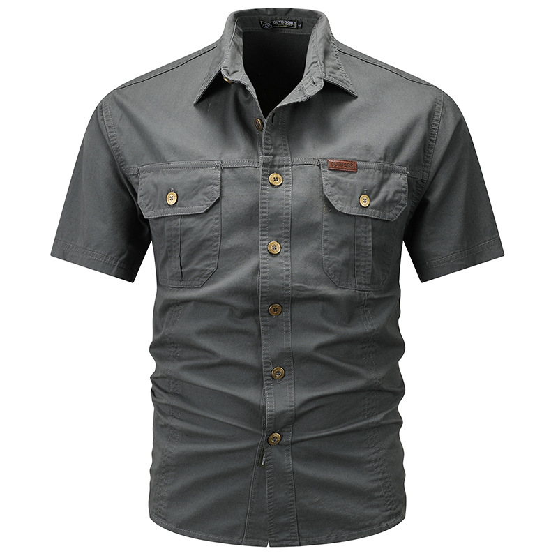 2024 Spring and Autumn New Shirt Men's Long Sleeve Cotton Casual Solid Color Shirt Middle-aged and Young Worker Slim Jacket - Image 23