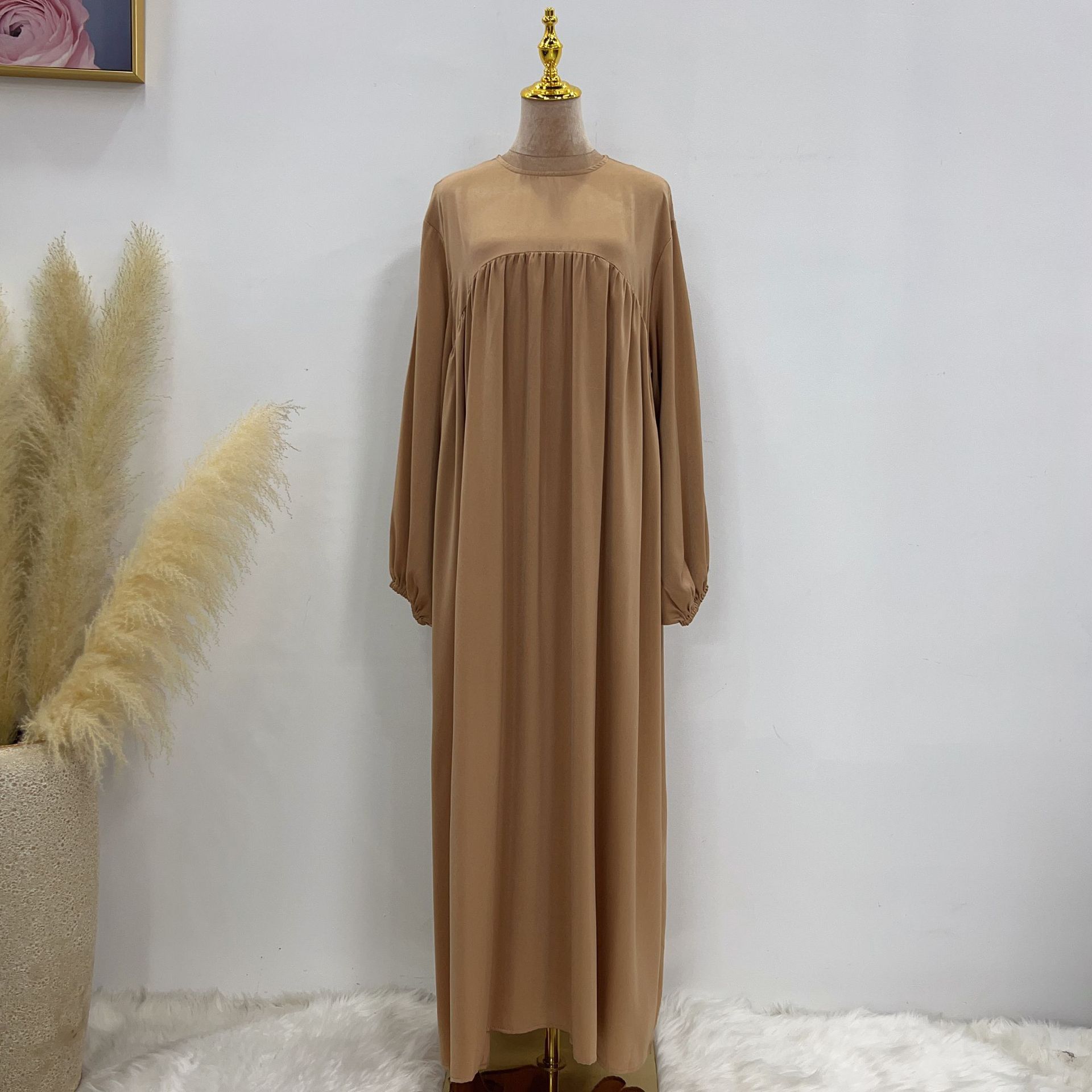 2023 Loriya AliExpress Amazon Swing Solid Color Loose Comfortable Robe Dress LR592 - Image 5