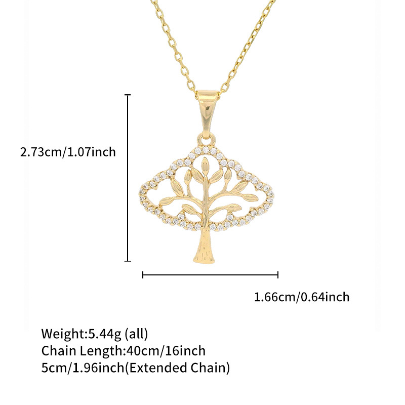 Xuping's new European and American cross-border artificial gemstone hollow tree necklace pendant, a casual and unique design. - Image 11